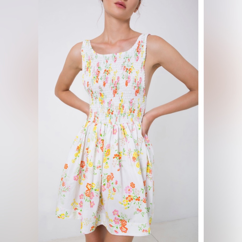 SWF Low Back Shirred Mini Dress